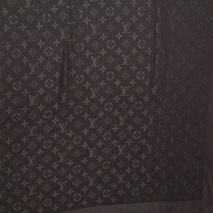 Louis Vuitton Wool Silk Monogram Shawl Anthracite 4 of 5