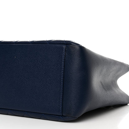 Chanel Caviar Quilted Grand Shopping Tote GST Dark Blue 10 of 13