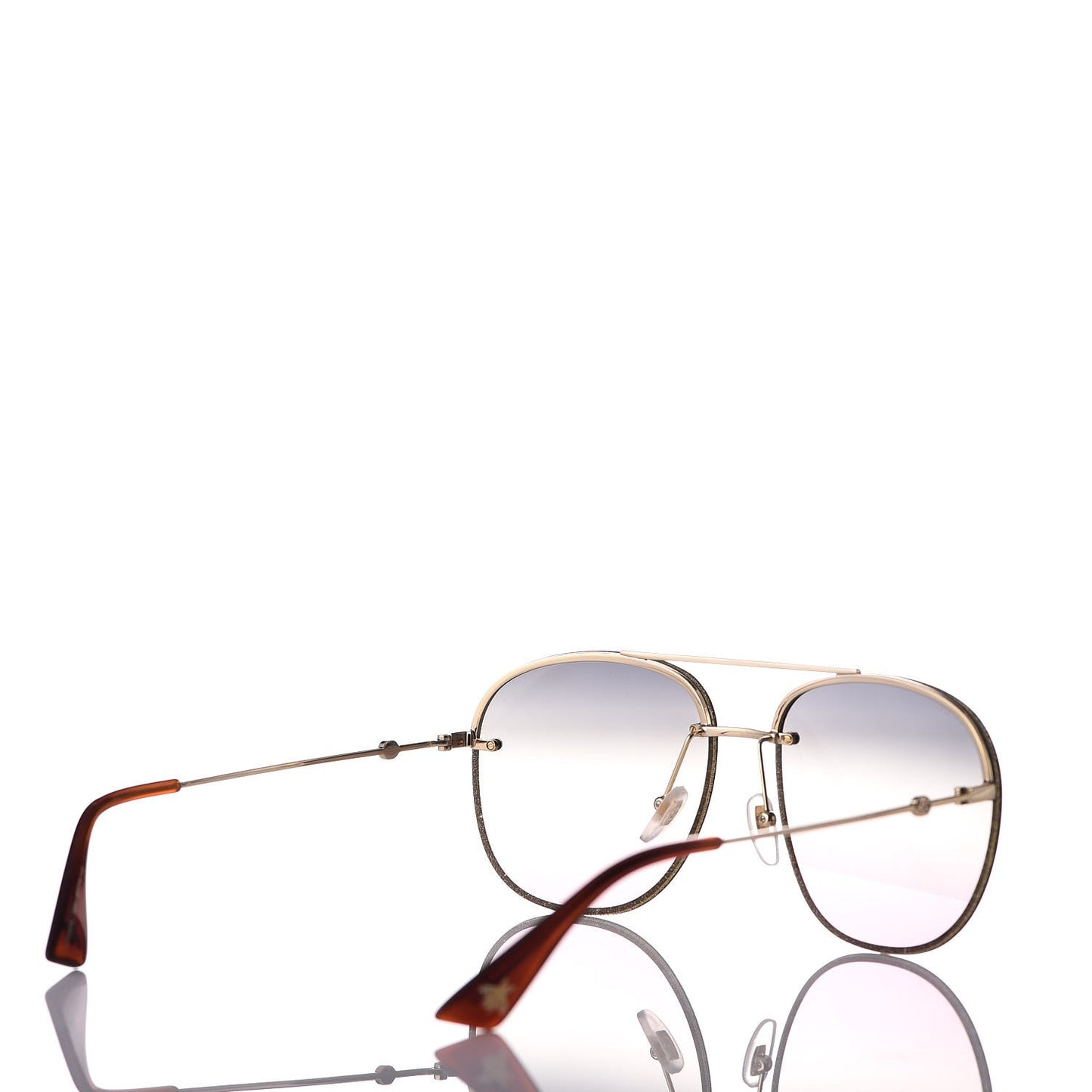 Metal Glitter Aviator Sunglasses G0227S Gold