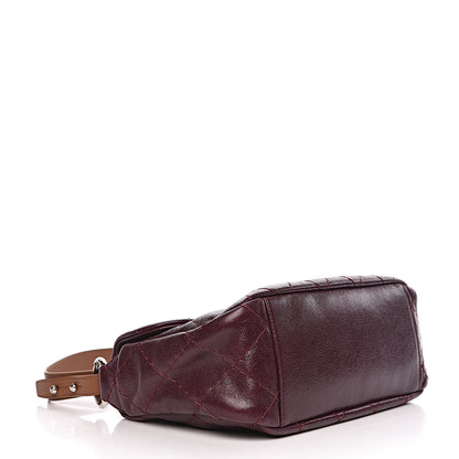 Chanel Glazed Calfskin Stitched On The Road Flap Plum 4 of 10