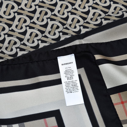 Burberry Silk Monogram Icon Check Print Scarf Archive Beige 4 of 5