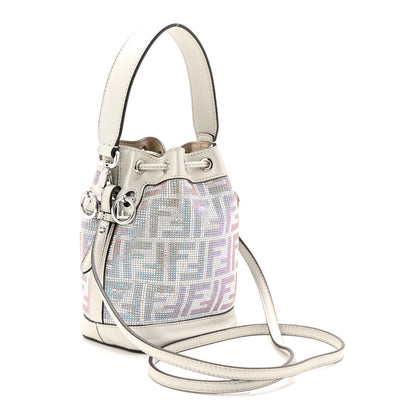 Fendi Crystal Vitello Laminato FF Mini Mon Tresor Bucket Bag Crystal Argento 3 of 10