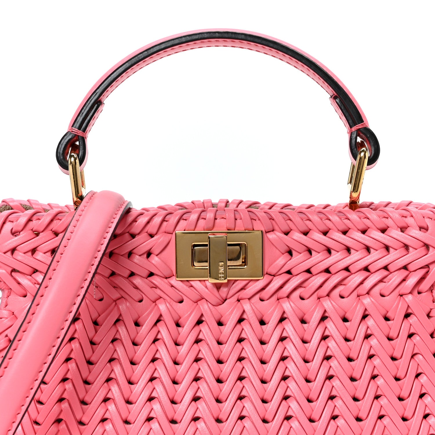 Fendi Vitello King Shiny Nappa Intreccio Petite Peekaboo I SEE U