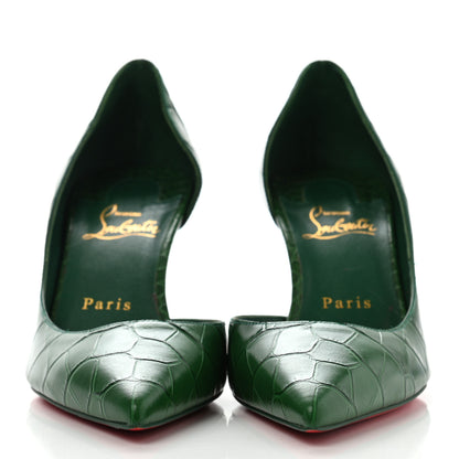Christian Louboutin Crocodile Embossed Calfskin Iriza 70 Pumps 37 Green 2 of 8