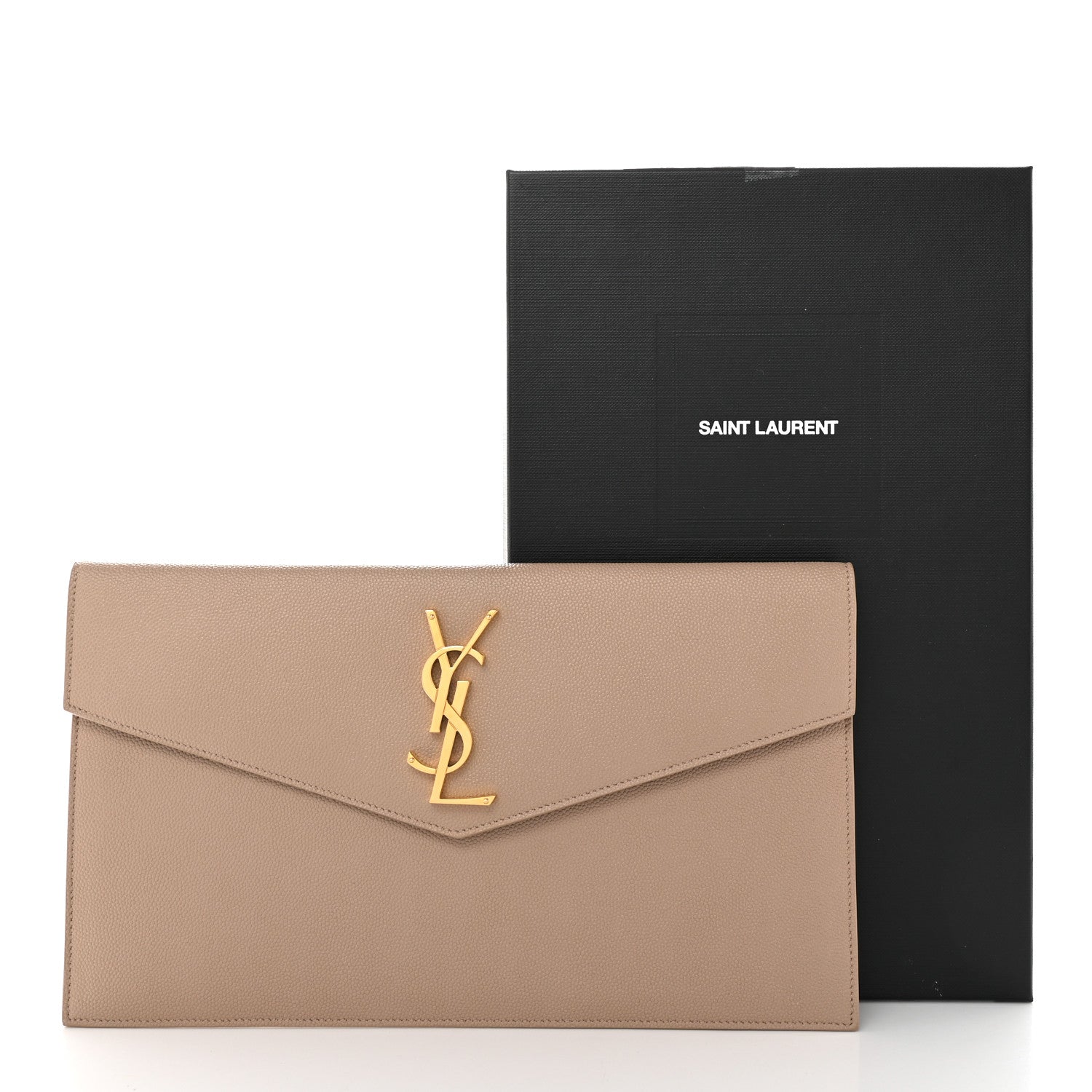 Saint Laurent Grain De Poudre Uptown Pouch Dark Beige 10 of 10