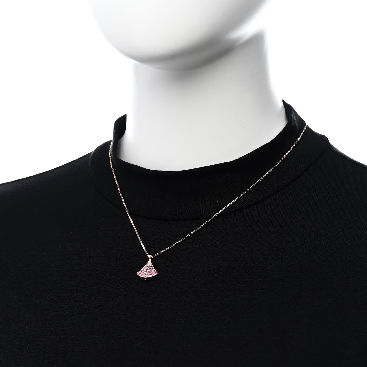 Bulgari 18K Rose Gold Diamond Pink Sapphire Divas' Dream Pendant Necklace 2 of 7