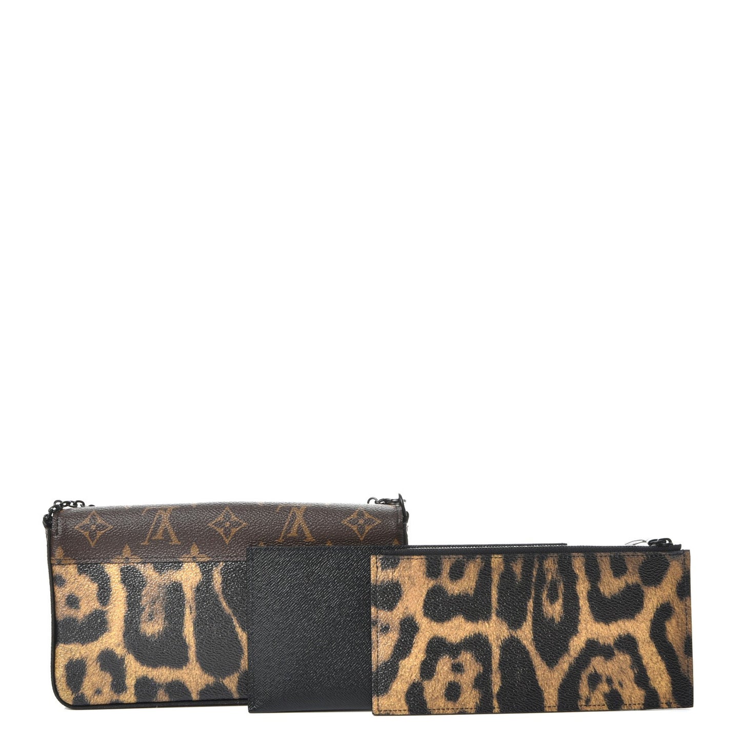 Monogram Animal Print Pochette Felicie Chain Wallet