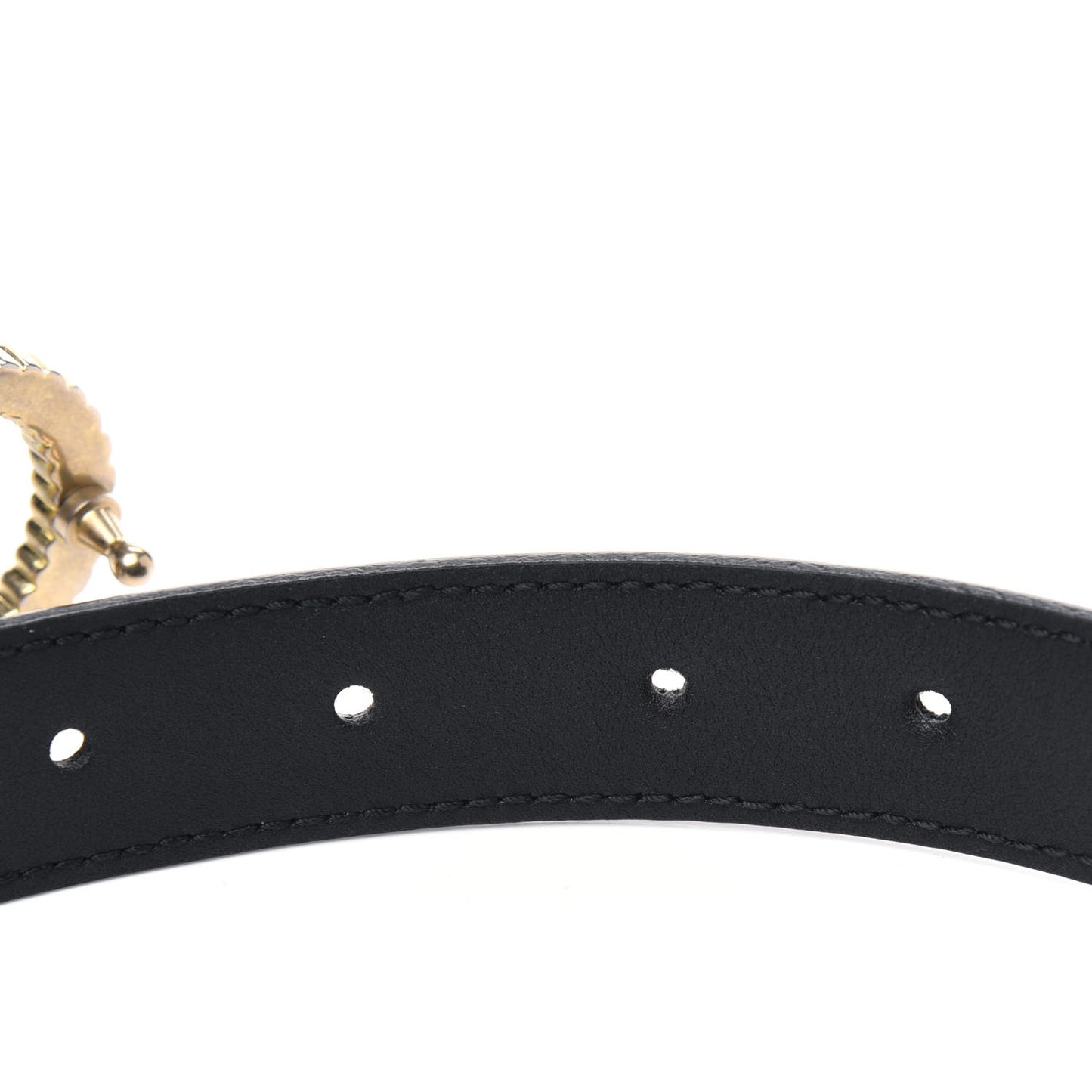 Moon Calfskin Torchon Double G 25mm Belt 75 30 Black