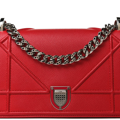 Christian Dior Grained Calfskin Small Diorama Flap Bag Red 8 of 15