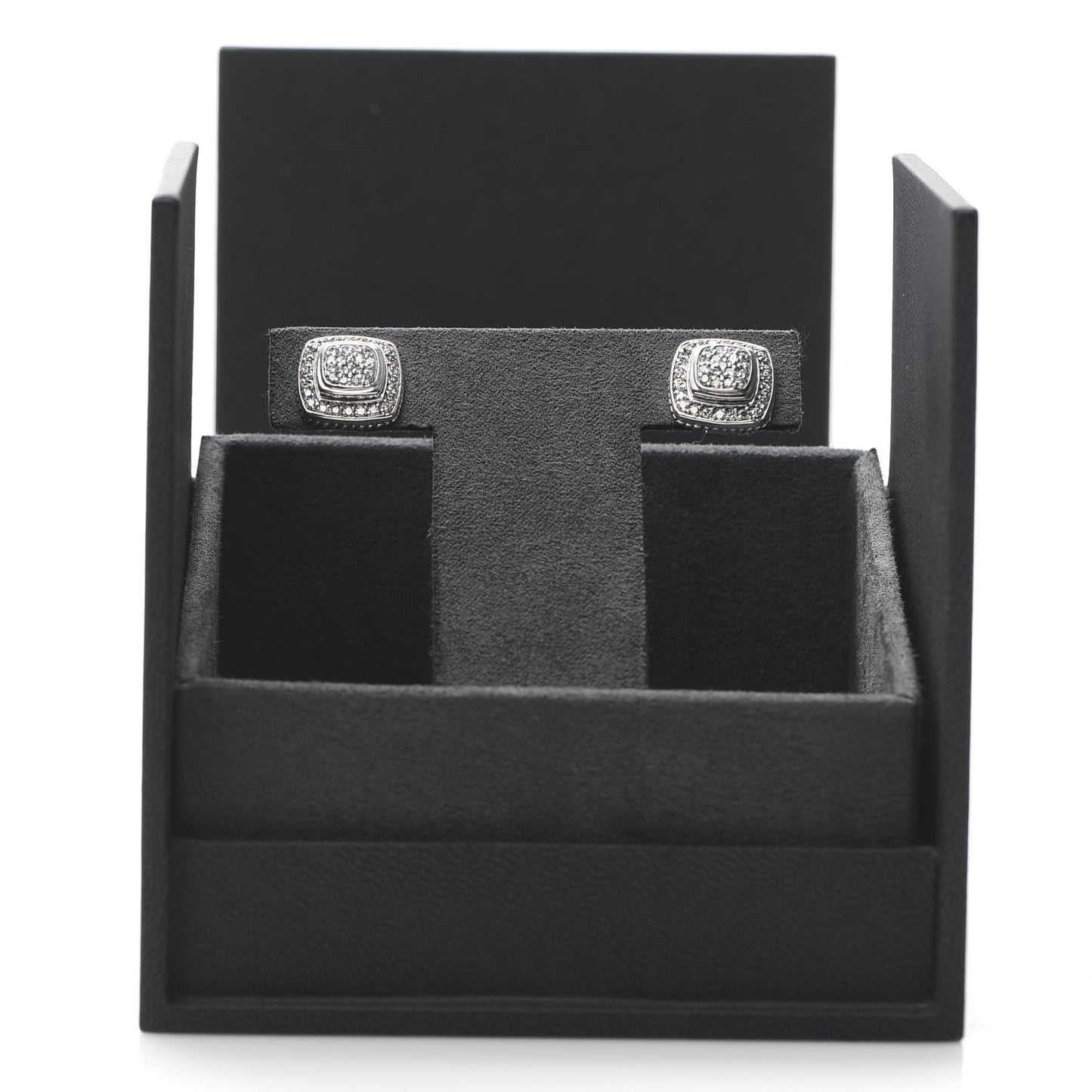 Sterling Silver Diamond 7mm Pave Albion Earrings