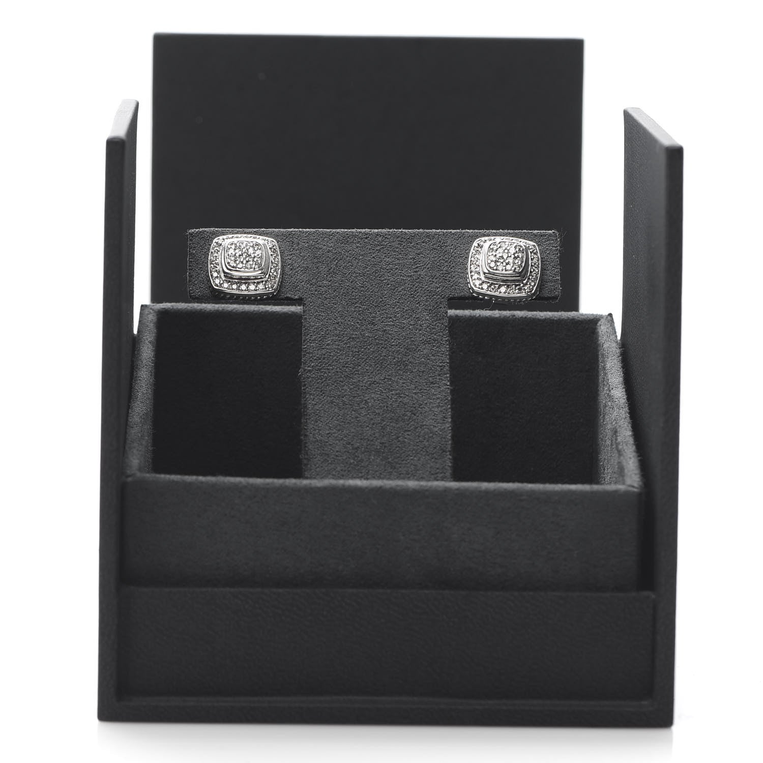 David Yurman Sterling Silver Diamond 7mm Pave Albion Earrings 5 of 5