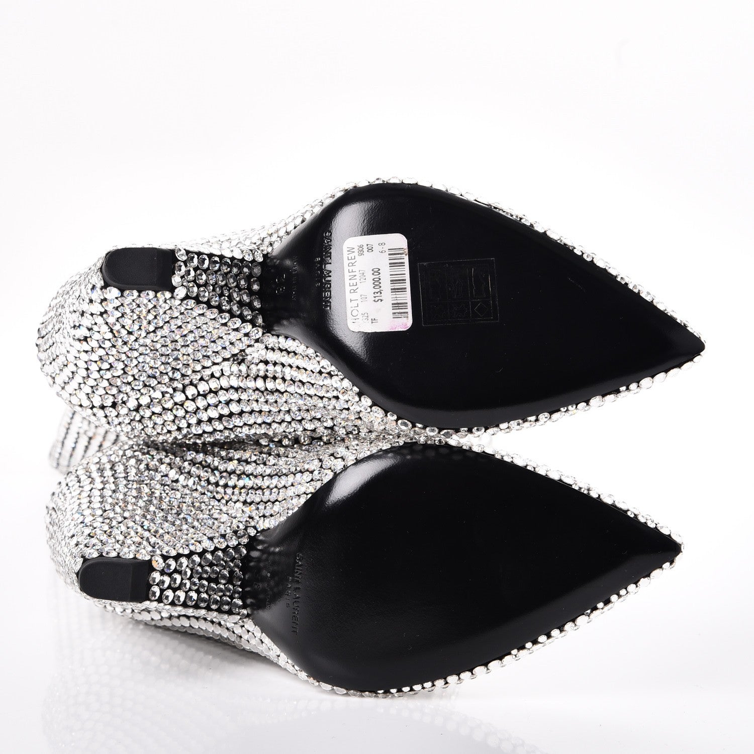 Saint Laurent Swarovski Crystal Embellished Niki 105 Thigh High Boots 38 6 of 7
