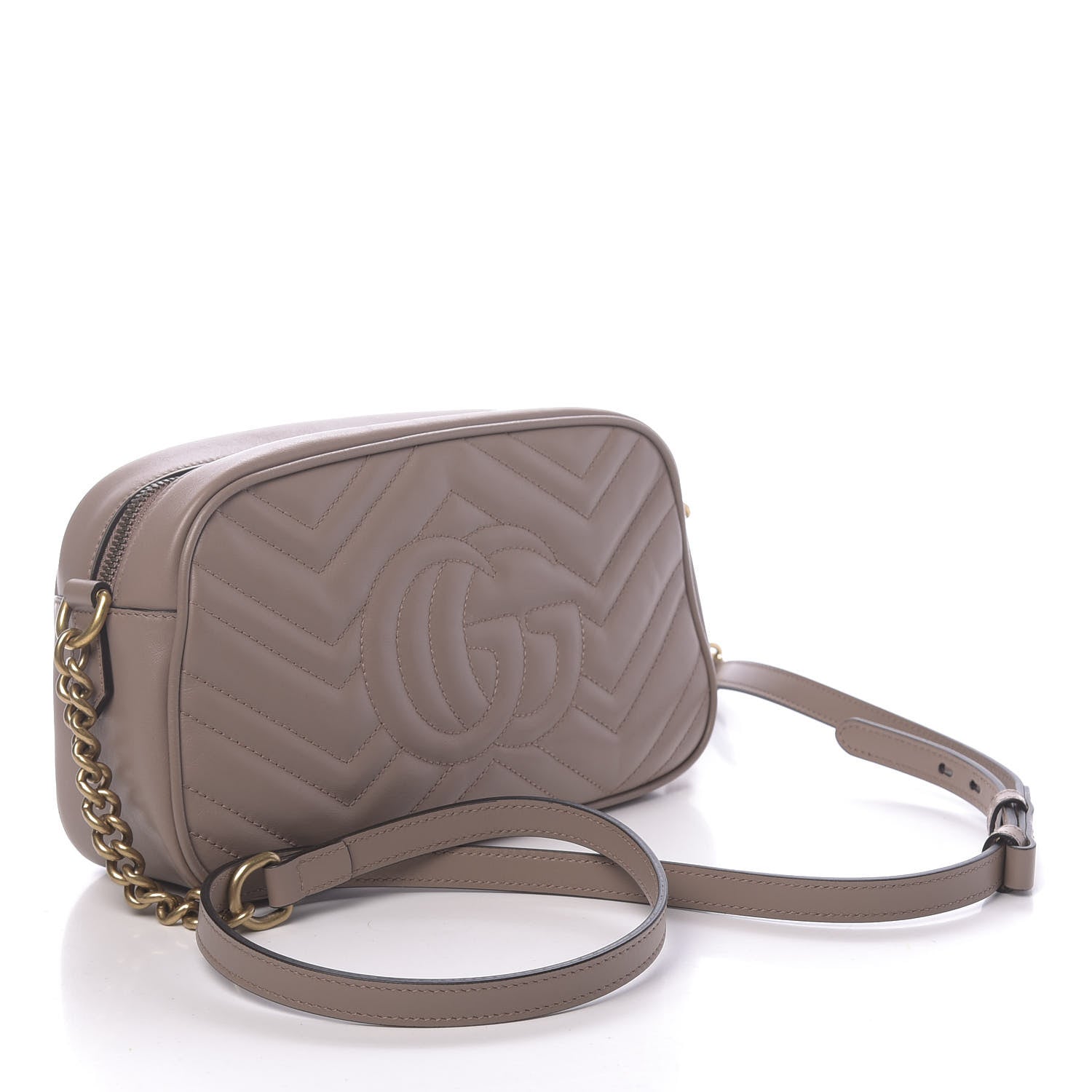 Gucci Calfskin Matelasse Small GG Marmont Chain Shoulder Bag Porcelain Rose 3 of 10