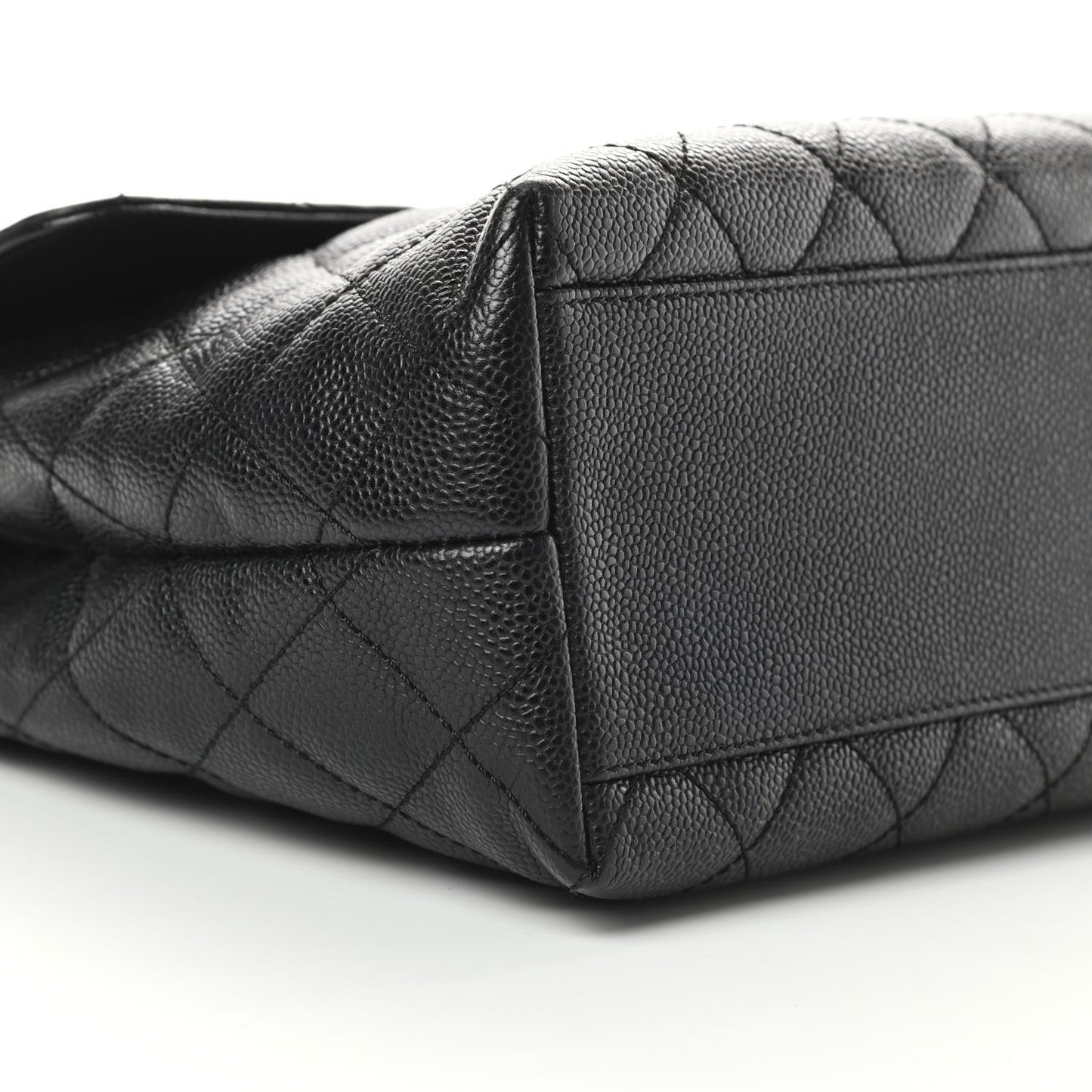 Caviar Quilted Jumbo Kelly Flap Black
