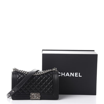Chanel Lambskin Quilted Medium Boy Flap Black 8 of 8