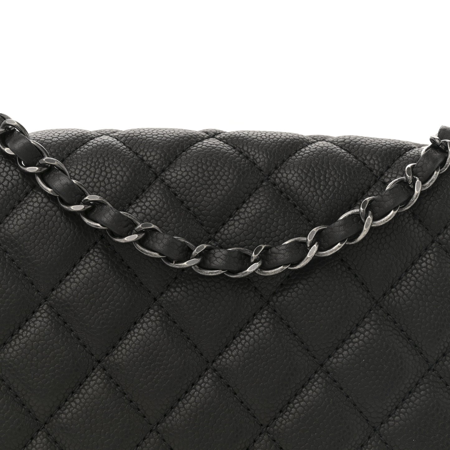 Caviar Quilted Large Now and Forever Flap Black