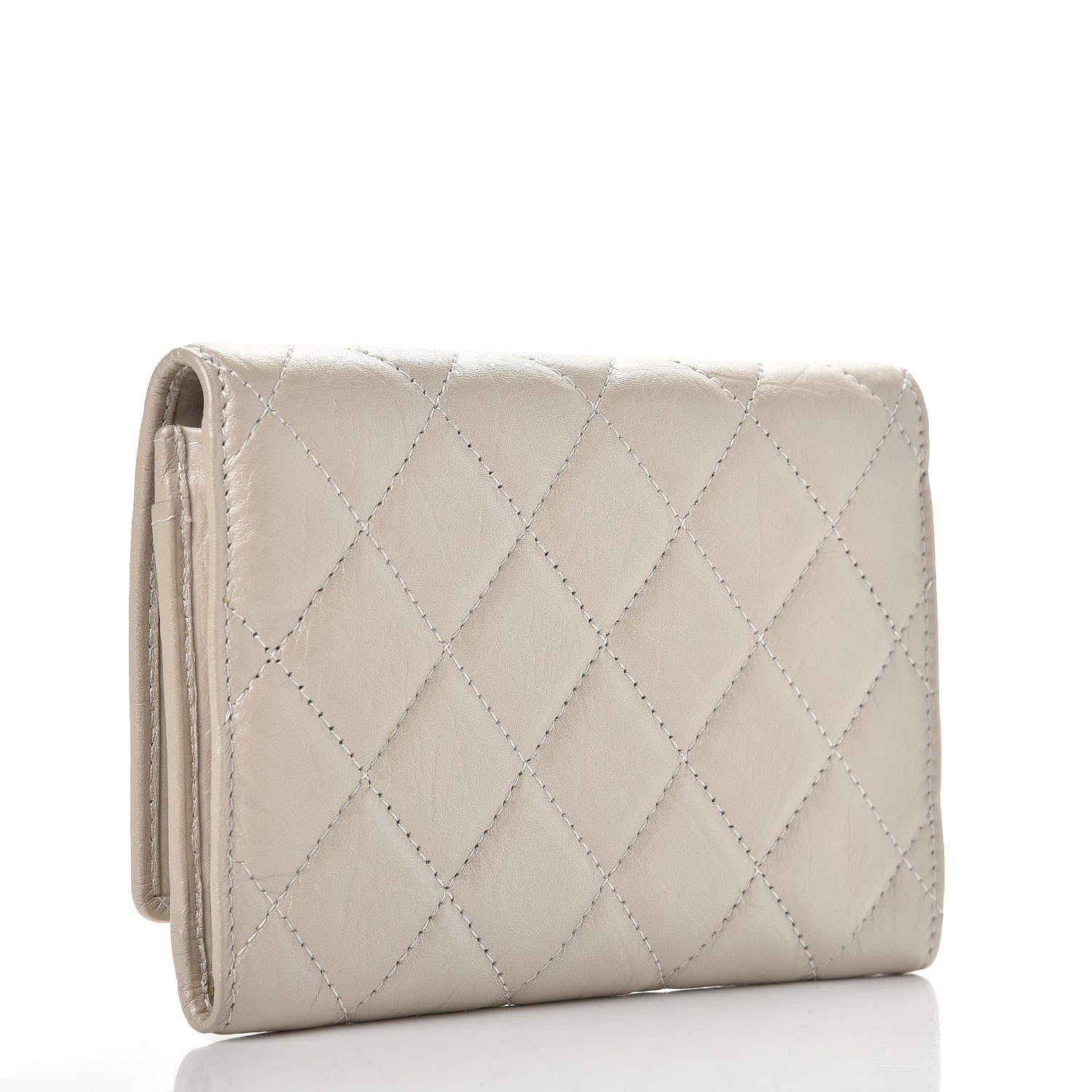 Chanel Calfskin Quilted Cambon Flap Wallet Light Silver 3 of 9