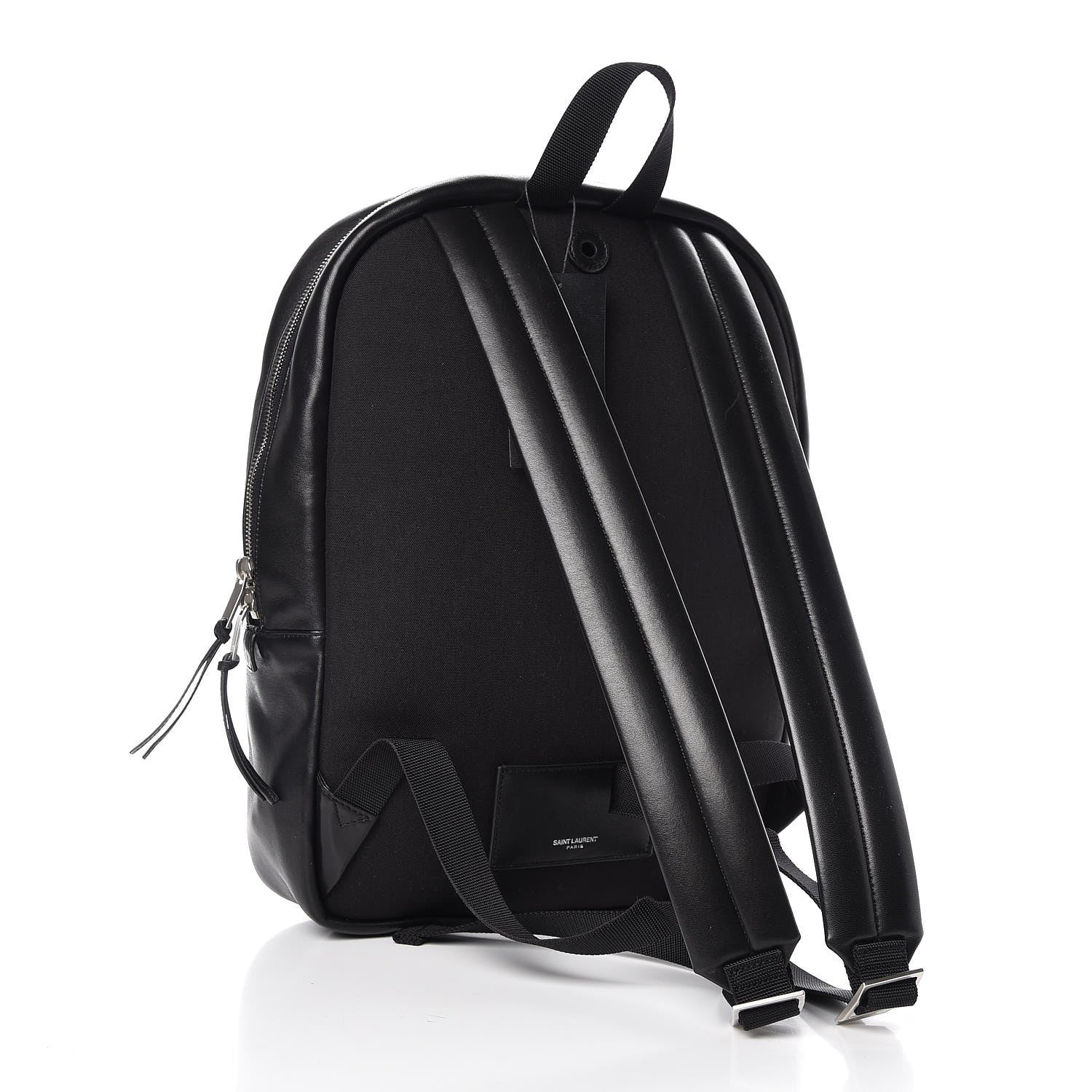 Saint Laurent Lambskin Canvas City Laptop Backpack Black 3 of 7