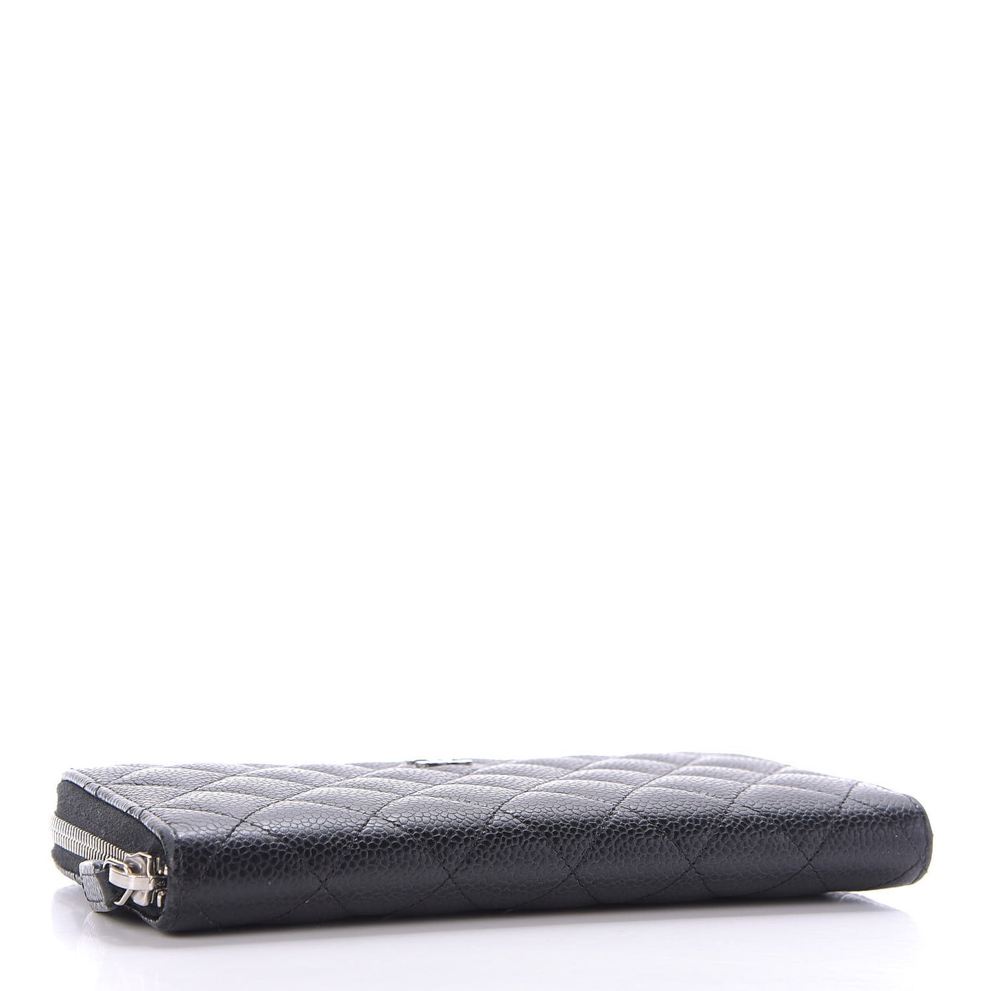 Caviar Quilted Large Gusset Zip Around Wallet Black