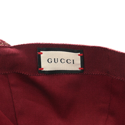 Gucci Monogram Textured Dollar Calfskin Zeno Baseball Hat M Camel Bordeaux 8 of 10