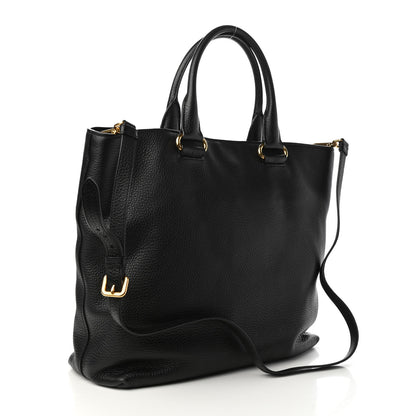 Prada Vitello Daino Tote Black 3 of 9