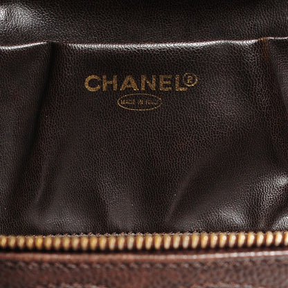 Chanel Caviar Cosmetic Vanity Case Dark Brown 6 of 8