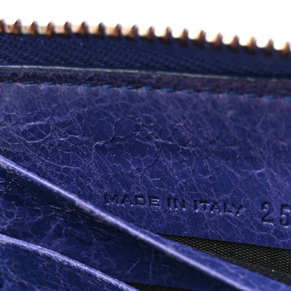 Balenciaga Agneau Giant 12 Gold Hardware Continental Zip Around Wallet Bleu Lavande 7 of 10