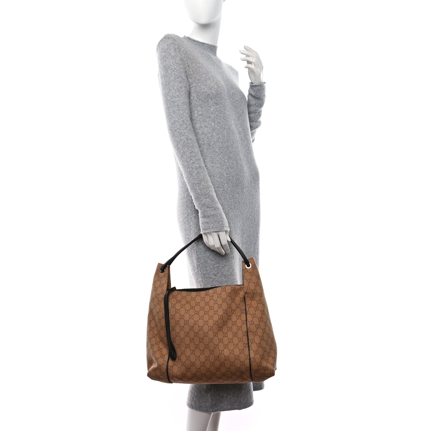 Canvas Monogram Hobo Beige
