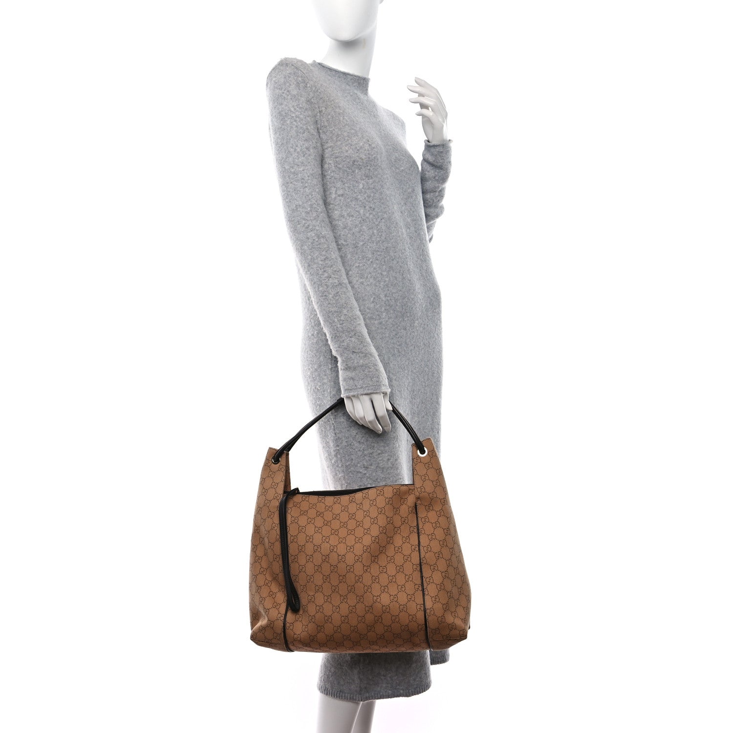 Gucci Canvas Monogram Hobo Beige 2 of 9