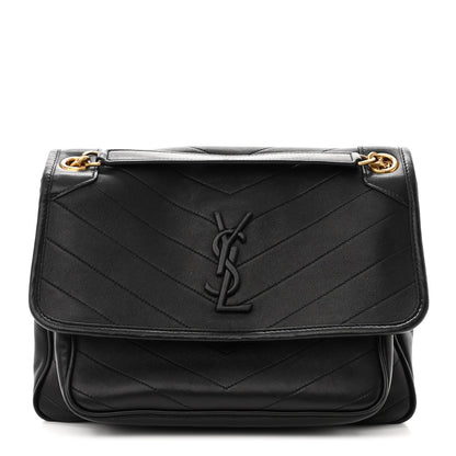 Saint Laurent Lambskin Matelasse Monogram Medium Niki Chain Satchel Black 1 of 11