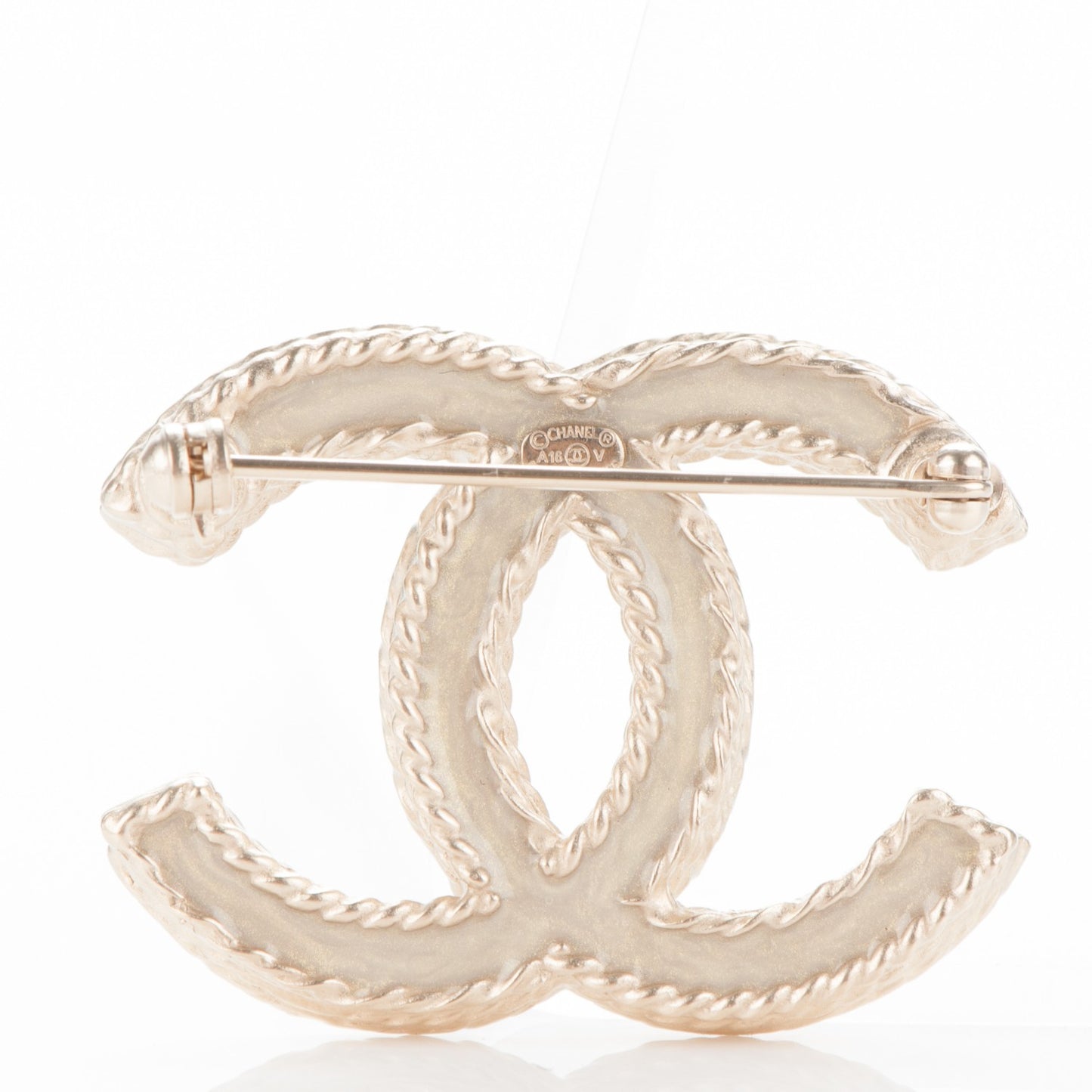 Crystal CC Brooch Light Gold