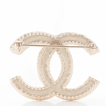 Chanel Crystal CC Brooch Light Gold 2 of 4