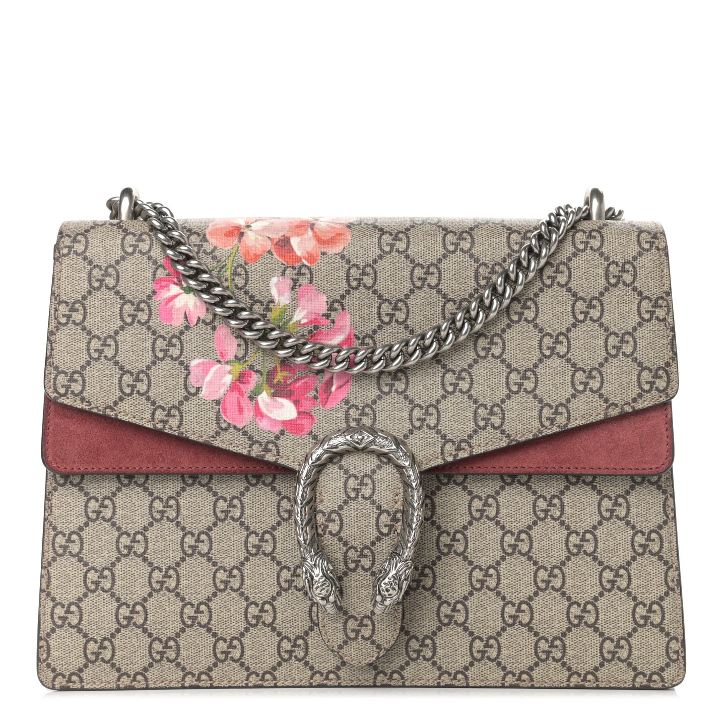 GG Supreme Monogram Blooms Medium Dionysus Shoulder Bag Beige Multicolor Dry Rose