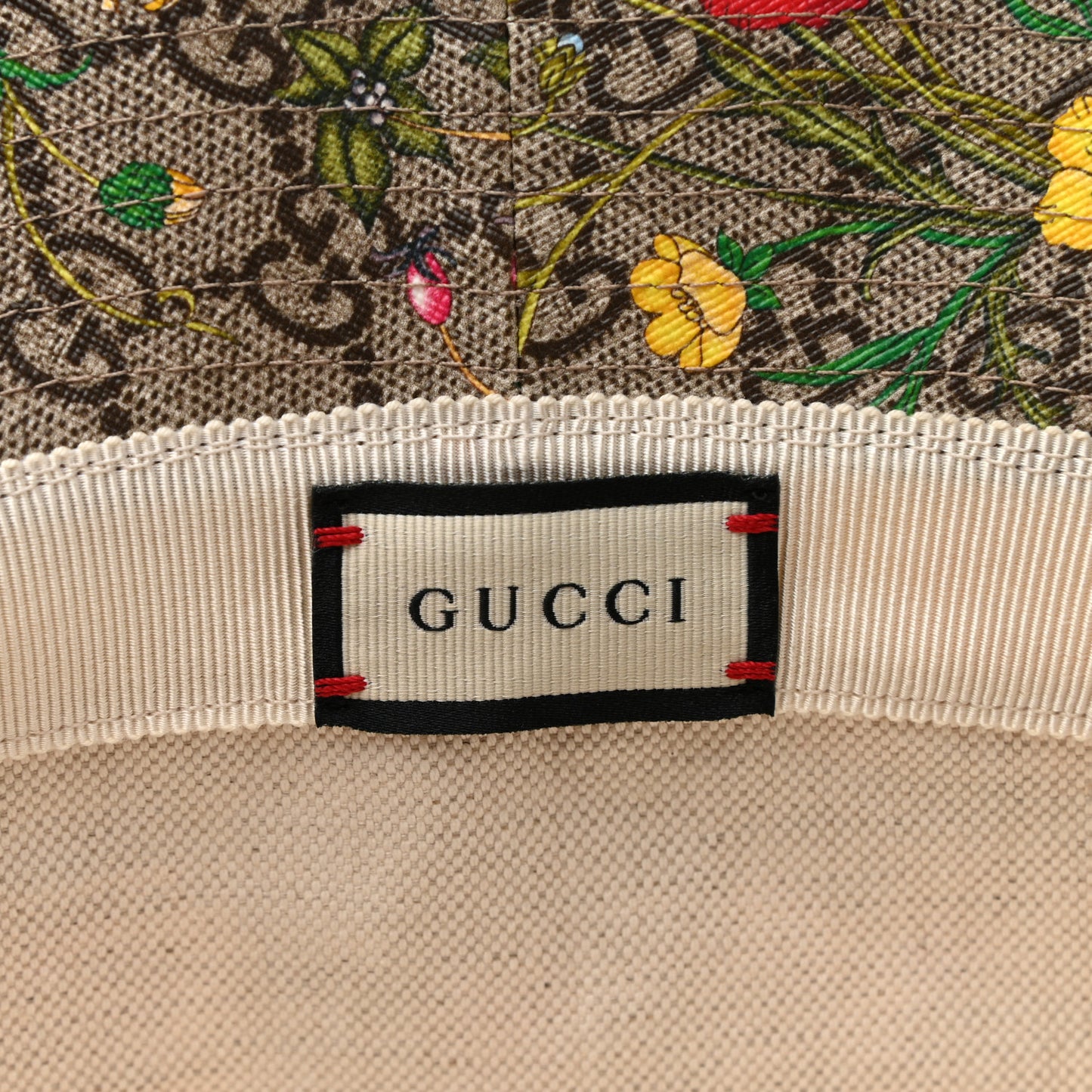 GG Supreme Monogram Flora Fedora Hat M Red