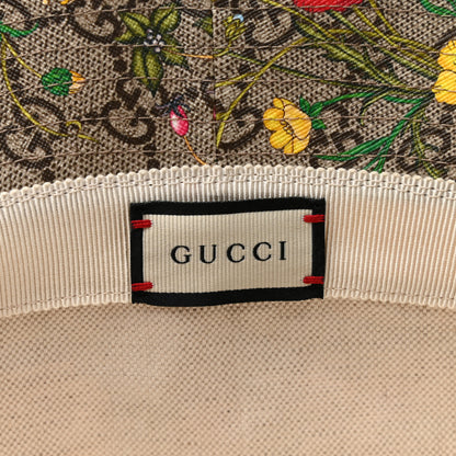 Gucci GG Supreme Monogram Flora Fedora Hat M Red 8 of 9