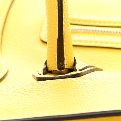 Celine Drummed Calfskin Mini Luggage Citron 13 of 19