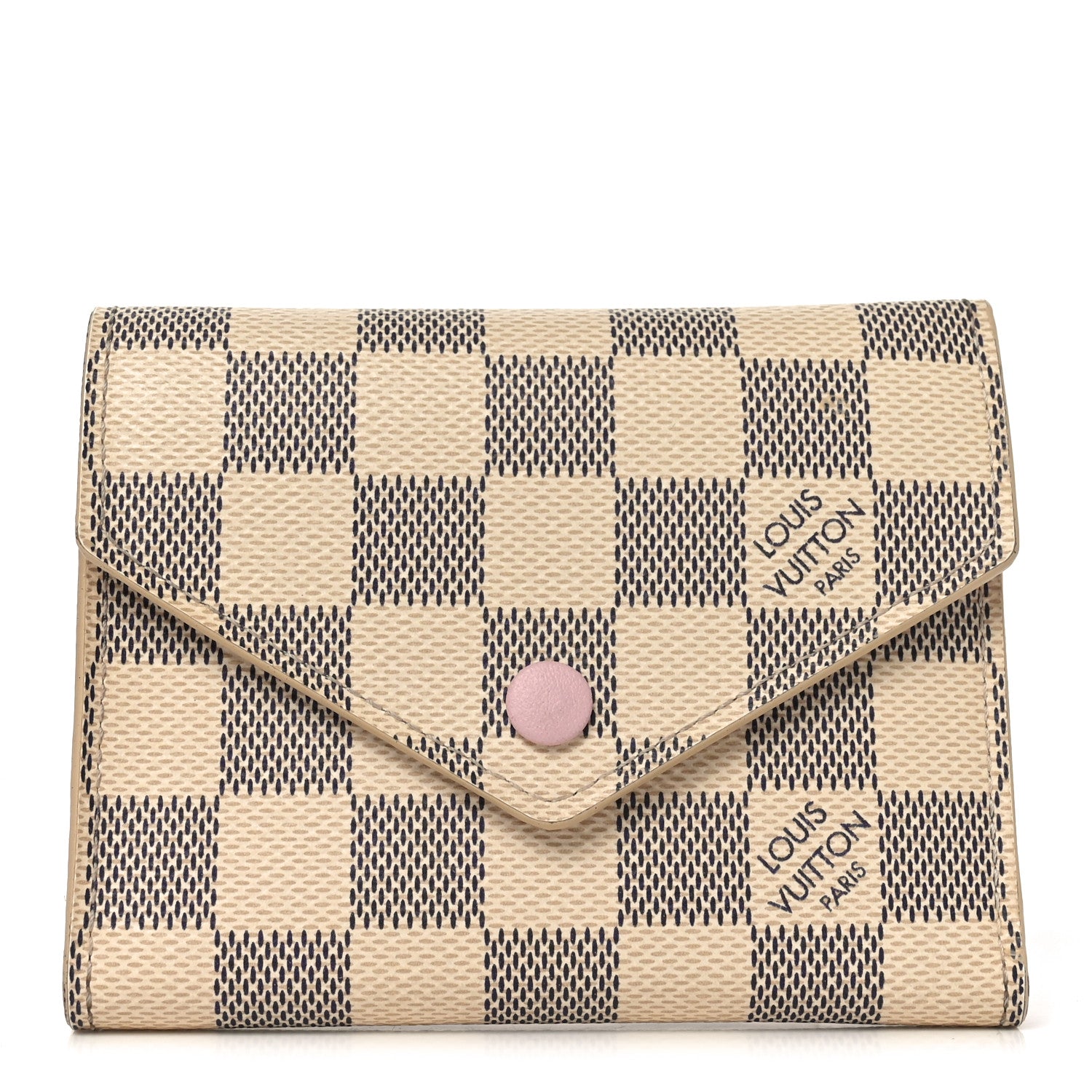 Louis Vuitton Damier Azur Victorine Wallet Rose Ballerine 1 of 6