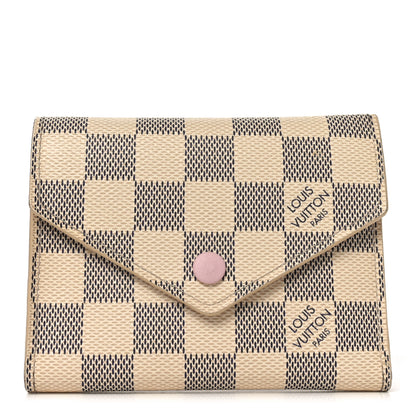 Louis Vuitton Damier Azur Victorine Wallet Rose Ballerine 1 of 6
