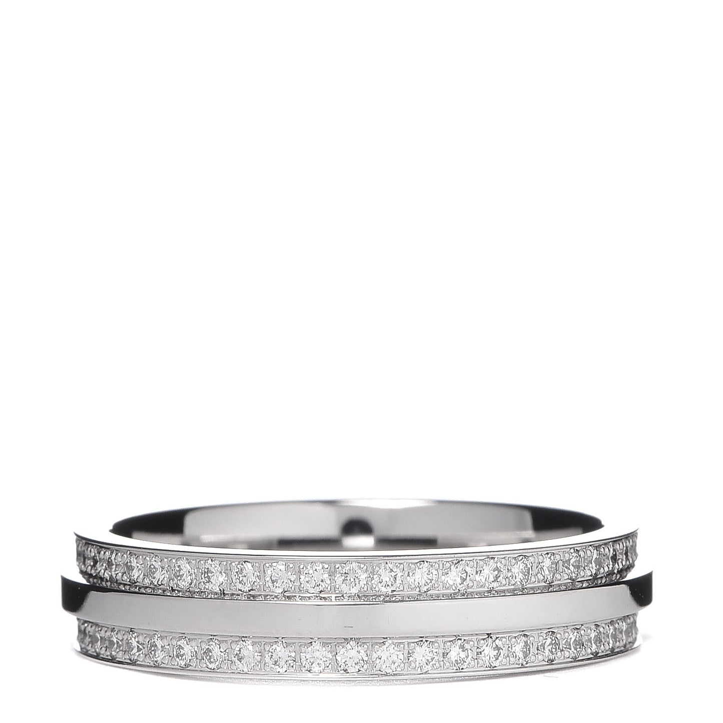 18K White Gold Diamond T Two Narrow Ring 54 7
