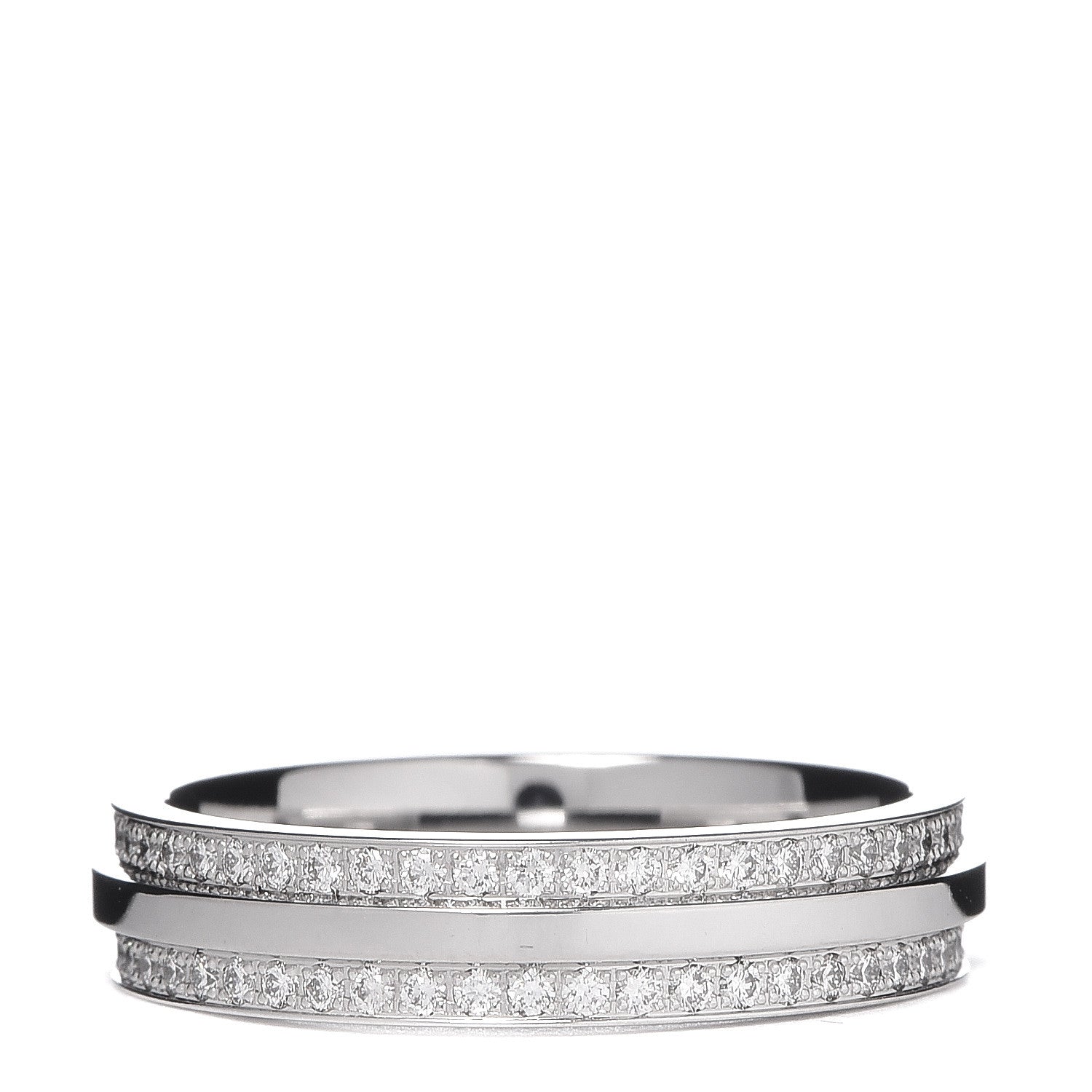Tiffany 18K White Gold Diamond T Two Narrow Ring 54 7 3 of 4