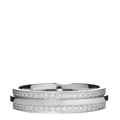 Tiffany 18K White Gold Diamond T Two Narrow Ring 54 7 3 of 4