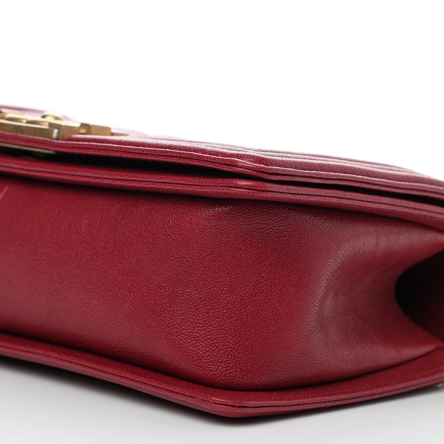Chanel Caviar Chevron Quilted Medium Boy Flap Red 10 of 11