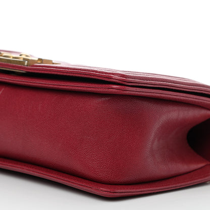 Chanel Caviar Chevron Quilted Medium Boy Flap Red 10 of 11