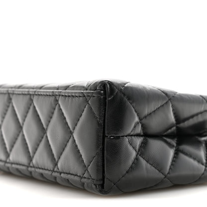 Chanel Shiny Aged Calfskin Quilted Nano Kelly Shopper Black 10 of 11