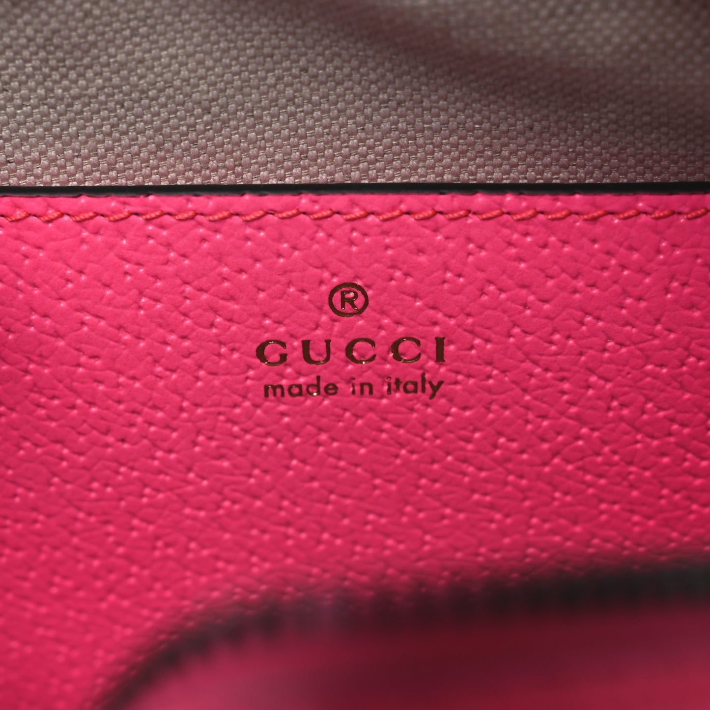 GG Supreme Monogram Textured Dollar Calfskin Web Ophidia Small Crossbody Bag Beige Ebony Fuchsia