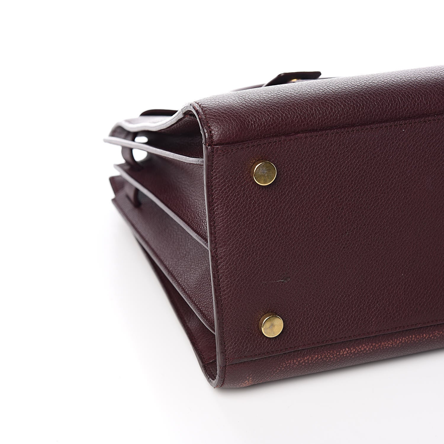 Saint Laurent Grained Calfskin Small Classic Sac De Jour Bordeaux 8 of 17