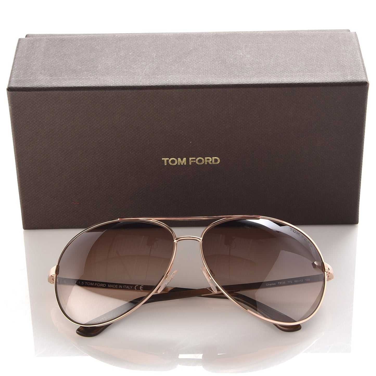 Metal Charles Aviator Sunglasses TF35 Gold