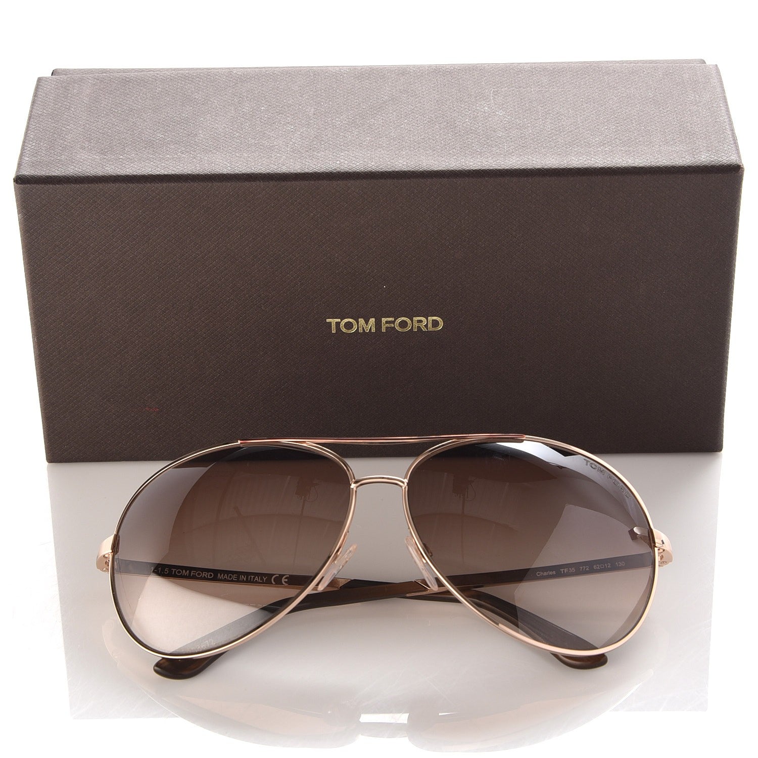 Tom Ford Metal Charles Aviator Sunglasses TF35 Gold 8 of 8
