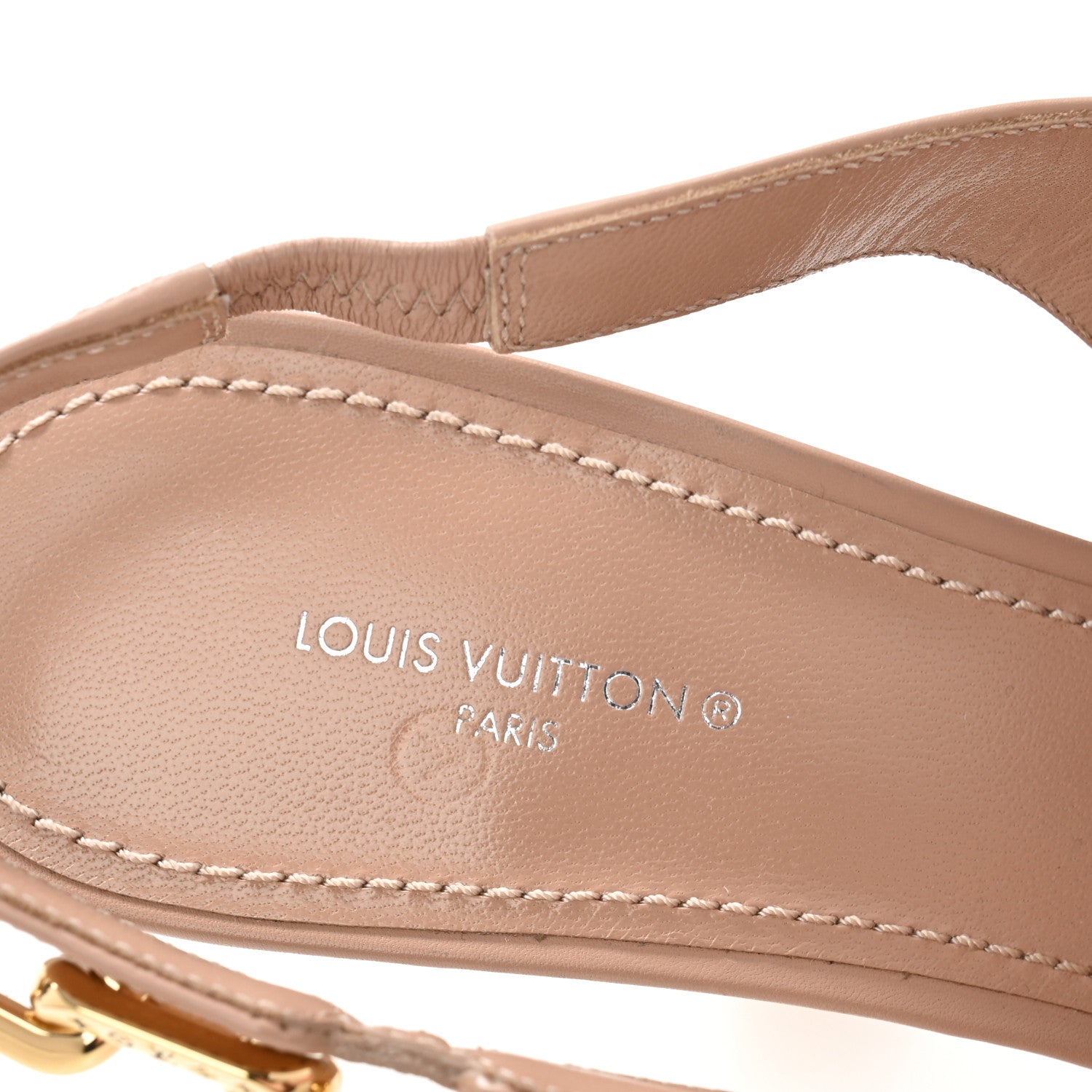 Louis Vuitton Calfskin Sparkle Slingback Pumps 39 Nude 8 of 9