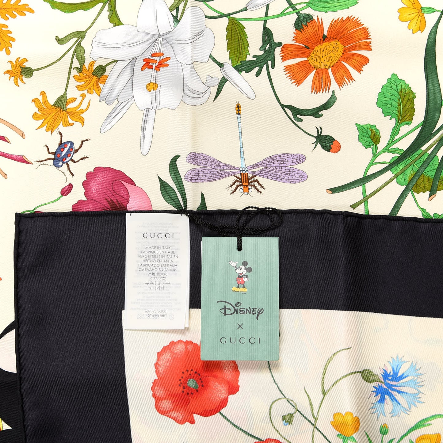 X DISNEY Silk Scarf Black